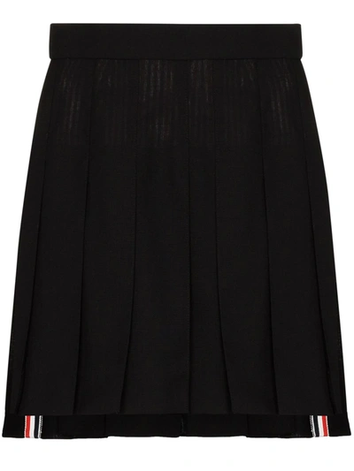 Thom Browne Pleated Wool Skirt In Black