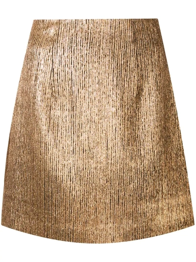 Ginger & Smart Metallic Mini Skirt In Gold
