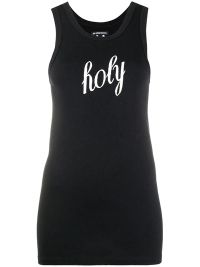 Ann Demeulemeester Holy Print Tank Top In Black