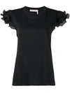 See By Chloé Ruffle-trim Fitted T-shirt In Black