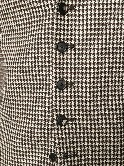 Tagliatore Houndstooth Patterned Waistcoat In Brown