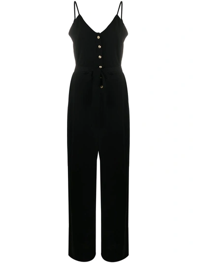 Balmain Button-up Sleeveless Jumpsuit In Black