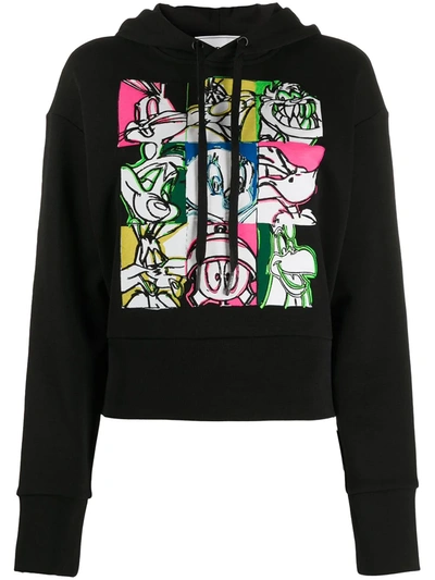 Iceberg Looney Tunes-print Cotton Hoodie In Black