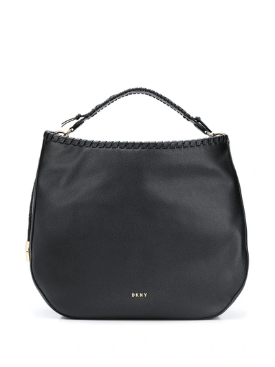 Dkny Braided Hobo Tote Bag In Black