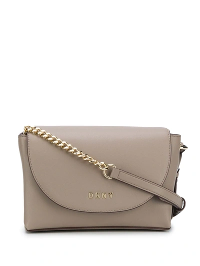 Dkny Dayna Leather Crossbody Bag In Neutrals