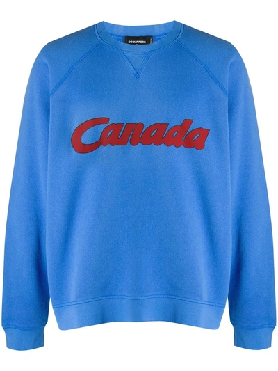 Dsquared2 Logo-print Sweatshirt In Blue