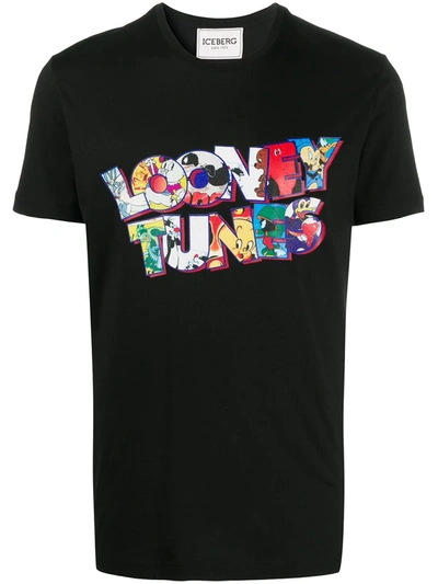 Iceberg Looney Tunes-print Cotton T-shirt In Black