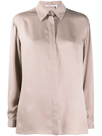 Agnona Stretch-linen Collared Poncho Shirt In Beige