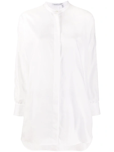 Agnona Mandarin Collar Shirt In White