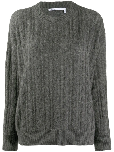 Agnona Long Sleeve Cashmere Jumper In Grey