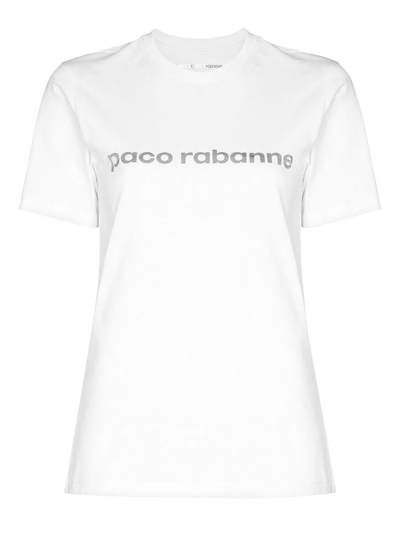 Rabanne Logo-print Short-sleeved T-shirt In White