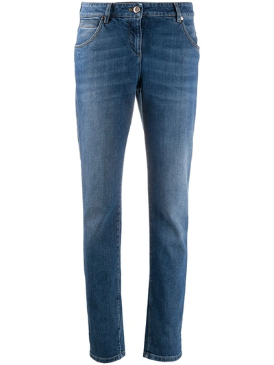 Brunello Cucinelli High-rise Straight Leg Jeans In Blue