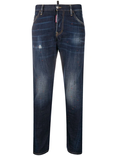 Dsquared2 Logo-patch Skinny Jeans In Blue