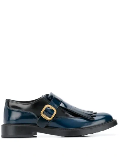 Tod's Buckle Detail Brogues In Blue