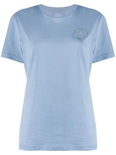 Moncler Logo-patch Slim-fit T-shirt In Blue