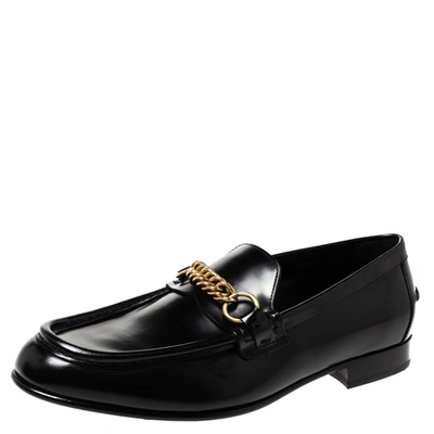 Pre-owned Burberry Black Leather Solway Slip On Loafers Size 43