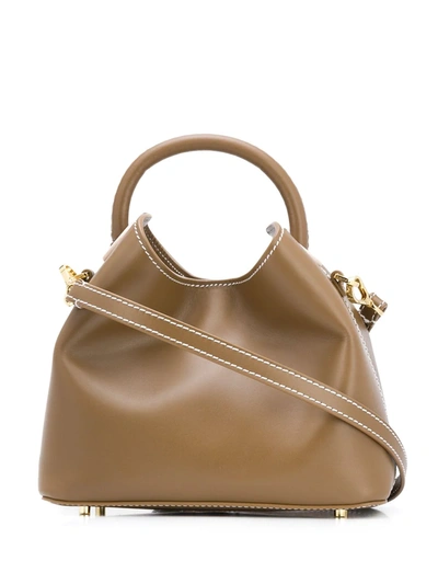 Elleme Baozi Contrast Stitching Tote Bag In Nude