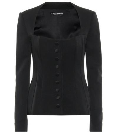 Dolce & Gabbana Satin Jacket In Black