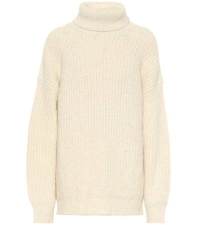 Isabel Marant Étoile Tonya Cotton-blend Turtleneck Sweater In Beige