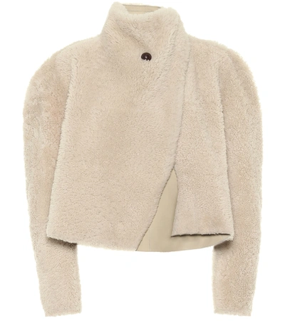 Isabel Marant Acaciae Shearling Cropped Jacket In Neutrals