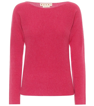 Marni Carded Virgin Wool Sweater In Pink
