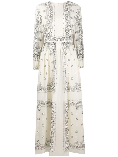 Tory Burch Paisley Cotton Voile Maxi Dress In Neutrals