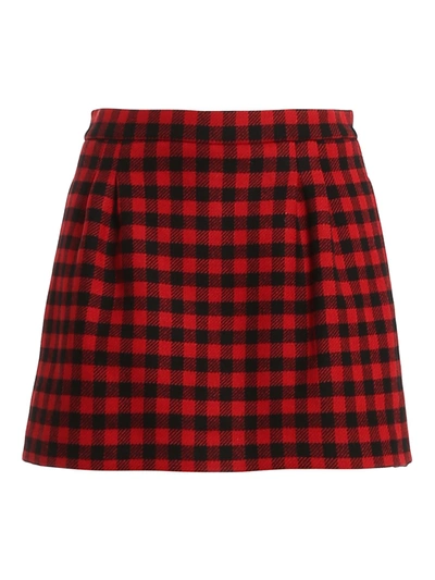 Red Valentino Vichy Pattern Pants-skirt In Red And Black