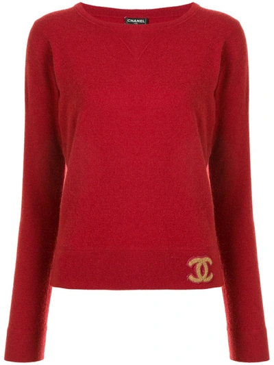 Pre-owned Chanel 2001 Cc Cashmere Jumper In Red