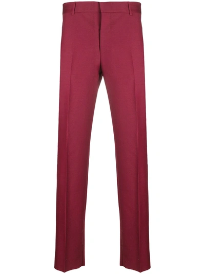 Alexander Mcqueen Tailored Straight-leg Trousers In Red