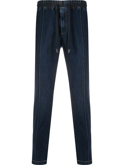Dolce & Gabbana Tapered Track Trouser Jeans In Blue