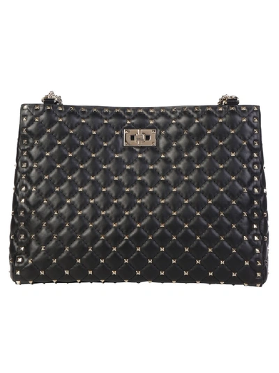 Valentino Garavani Rockstud Spike Shoulder Bag In Black