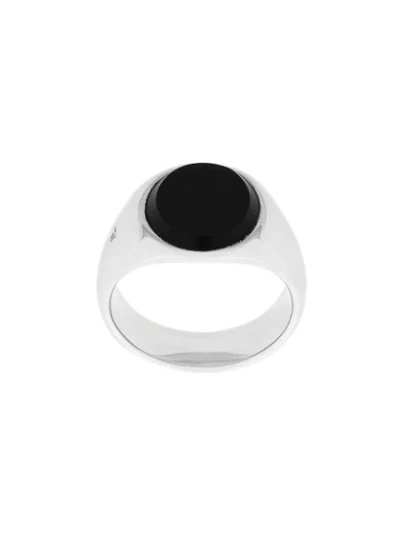 Tom Wood Oval Black Onyx Ring In Silver