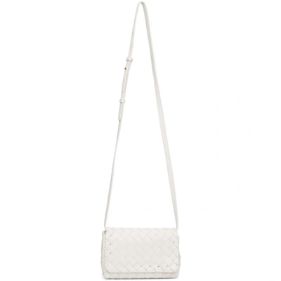 Bottega Veneta White Intrecciato Mini Bag In 9005 White/
