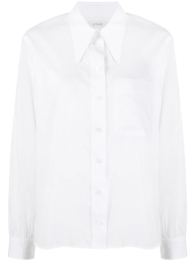 Lemaire Pointed Collar Buttoned Shirt In White