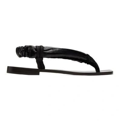 Lemaire Black Wadded Sandals In 999 Black