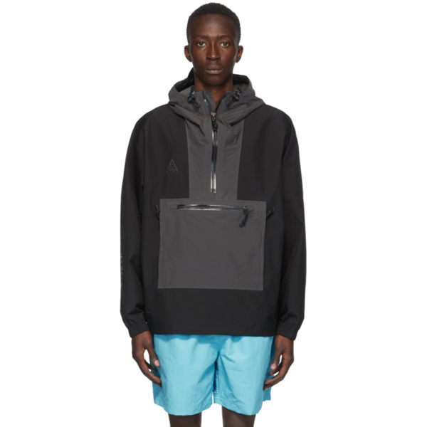 Nike Acg Black Gore Tex Paclite Jacket In 010 Black Modesens