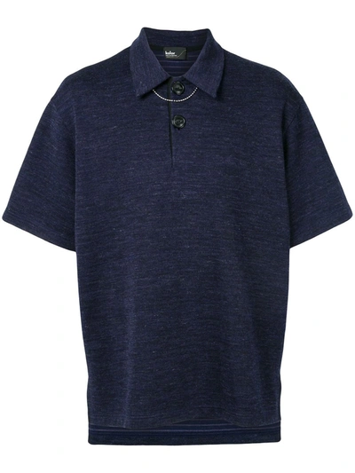 Kolor Chain-detail Polo Shirt In Blue