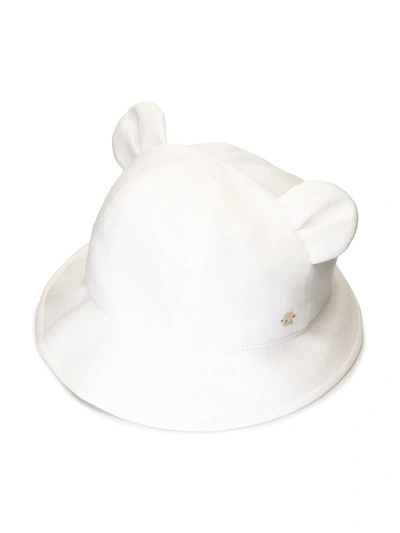 Familiar Babies' Teddy Bear Bonnet Hat In White