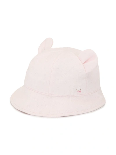 Familiar Kids' Teddy Bear Bonnet Hat In Pink
