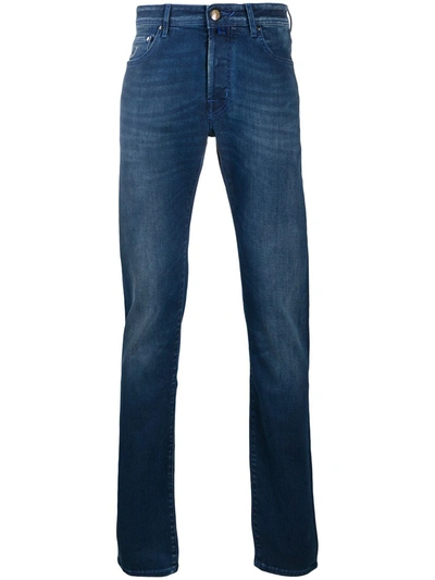 Jacob Cohen Handkerchief Detail Slim-fit Jeans In Blue