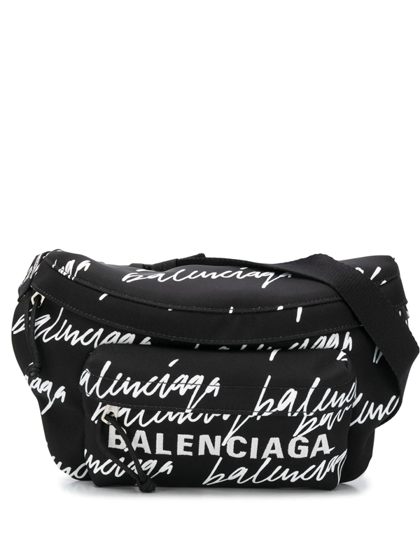 Balenciaga Men's Wheel Gradient Logo Recycled Nylon Belt Bag/fanny 