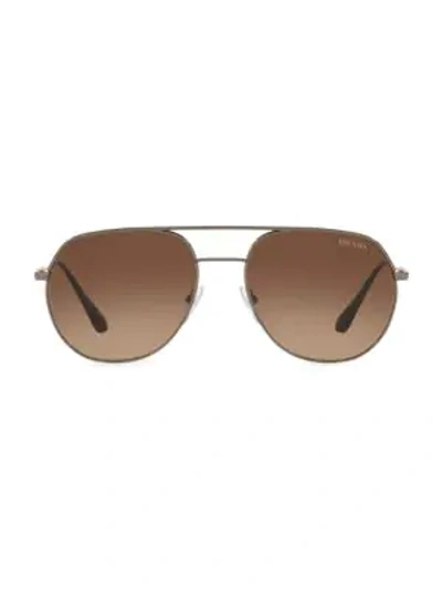 Prada 57mm Gradient Aviator Sunglasses In Brown