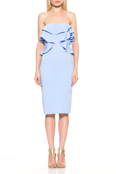 Alexia Admor Strapless Ruffle Sheath Dress In Blue