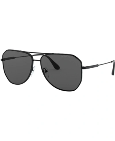 Prada Pr 63xs 1ab08g Aviator Polarized Sunglasses In Grey