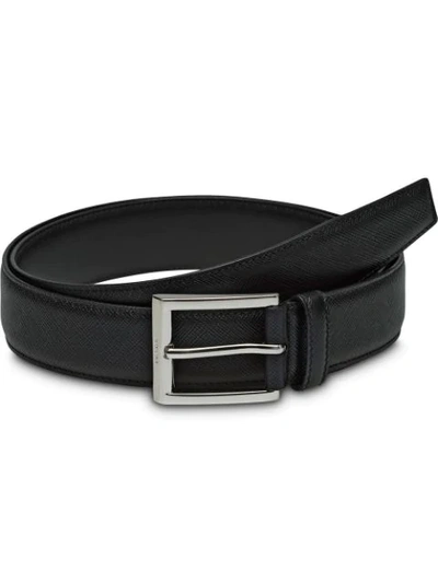 Prada Square Buckle Classic Belt In Black