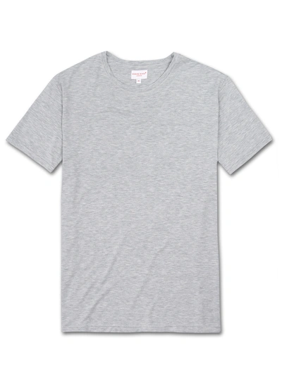 Derek Rose Men's T-shirt Ethan Micro Modal Stretch Silver Marl