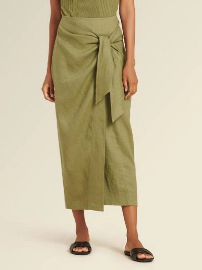 Donna Karan Women's Tie Front Skirt - In Olive