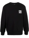 Carhartt Wavy State Logo-print Sweatshirt In Black