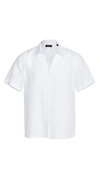 Theory Irving Standard-fit Short-sleeve Summer Linen Shirt In White