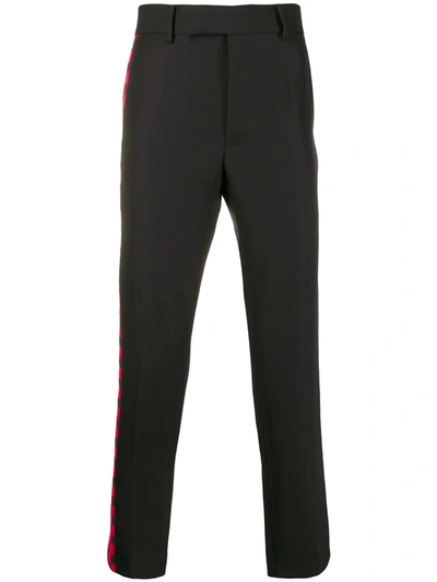 Haider Ackermann Side Checked Trousers In Black